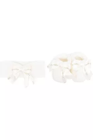 La Perla Bow-detail booties & headband set