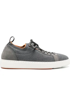 santoni Contrasting-trim detail sock sneakers