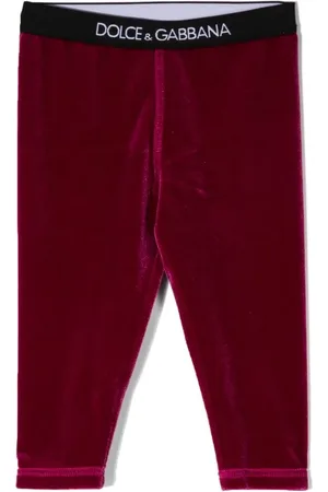Dolce & Gabbana Logo-waistband velour leggings
