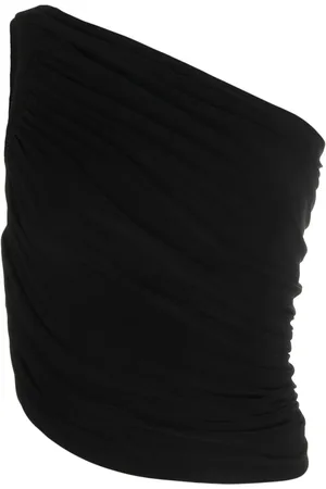 Norma Kamali Diana ruched one-shoulder top