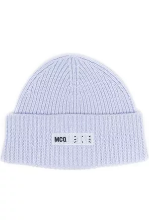 McQ Logo-print ribbed-knit beanie