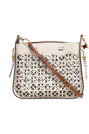 Tory Burch Bell laser-cut monogram shoulder bag