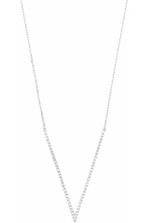 DJULA 18kt white gold Big V diamond necklace