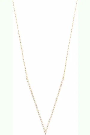 DJULA 18kt yellow Big V diamond necklace