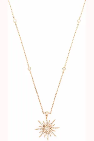 DJULA 18kt rose gold Soleil diamond necklace