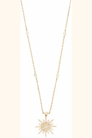 DJULA 18kt yellow Soleil diamond necklace