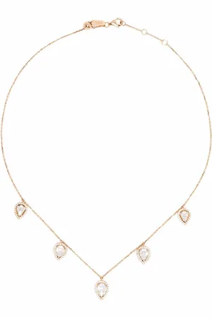 DJULA 18kt rose gold 5 pear diamond choker