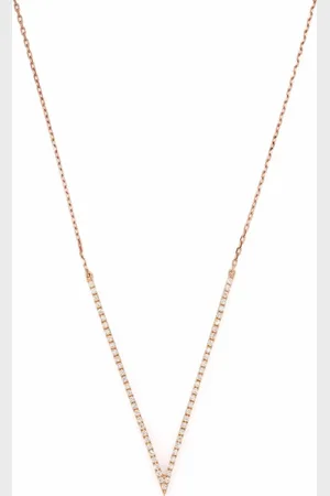 DJULA 18kt rose gold Big V diamond necklace