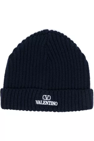 VALENTINO VLogo-embroidered ribbed wool beanie
