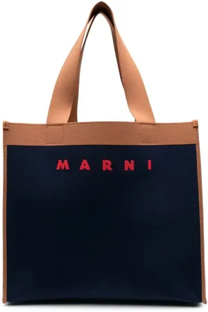 Marni Logo-print contrast-trim tote