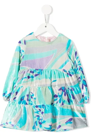 PUCCI Junior Abstract-print tiered dress