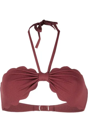 Marysia Scallop-edge halterneck bikini top