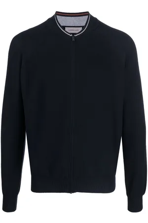 corneliani Crew-neck zip-up jumper