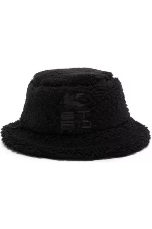 Etro Women Hats - Cappello logo-embroidered shearling bucket hat