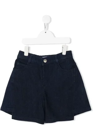 Simonetta High-low denim shorts