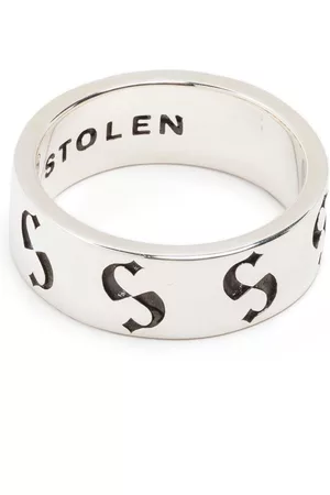 Stolen Girlfriends Club Engraved-logo narrow ring