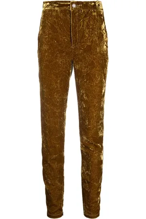Saint Laurent Velvet-effect slim-cut trousers