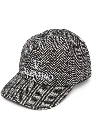 VALENTINO Men Caps - Logo-embroidered herringbone cap