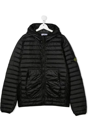 Stone Island Logo-patch hooded puffer jacket