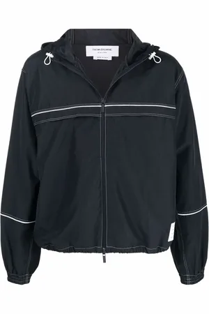 Thom Browne Contrast-stitch hooded track jacket