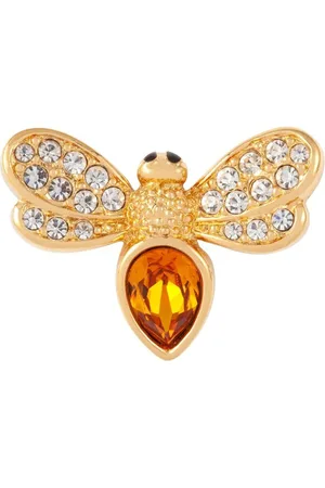 Swarovski 1990s bee-motif crystal-embellished brooch