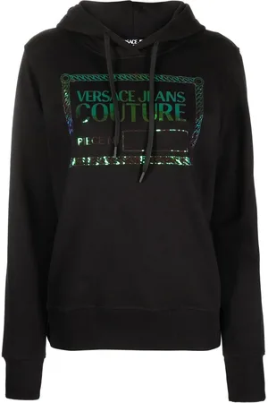 VERSACE Logo-print cotton hoodie