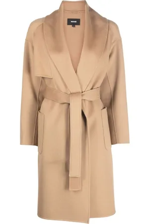 Mackage Shawl-lapels tie-waist coat