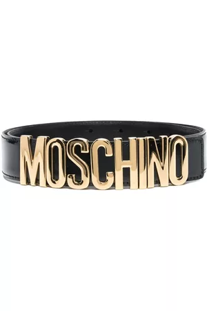 Moschino Men Belts - Logo-plaque leather belt