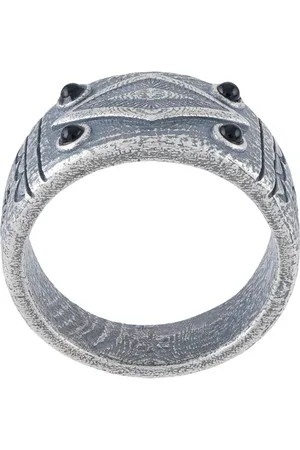Nialaya Engraved vintage onyx ring