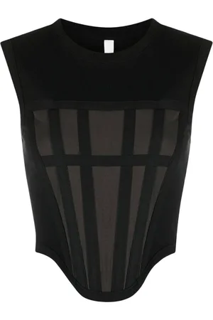 DION LEE Ribbed corset top