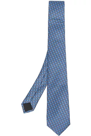 Lanvin Monogram-pattern silk tie