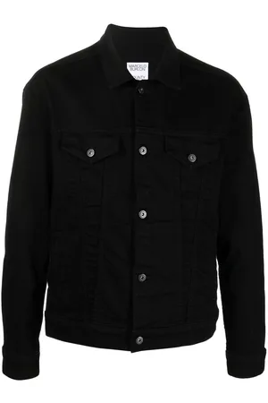 MARCELO BURLON Rear logo-print denim jacket