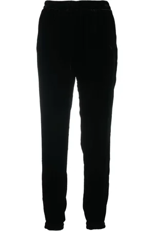 Gold Hawk Velvet tapered track pants