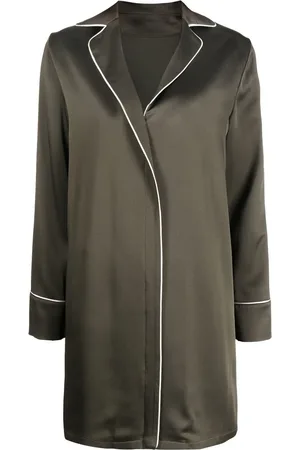 There Was One Long-sleeve satin shirtdress