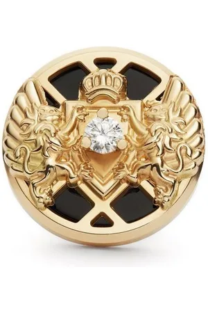 Balmain 18kt yellow Emblem diamond single stud earring
