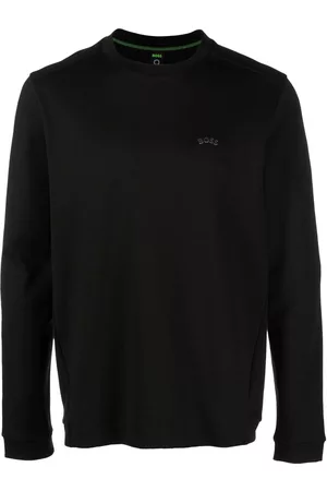 HUGO BOSS Men Sweatshirts - Salbo Curved logo-print sweatshirt