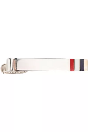 Thom Browne Men Neckties - RWB stripe long tie clip