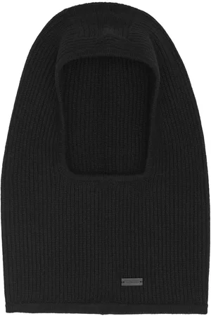 Saint Laurent Women Hats - Large ribbed balaclava in wool