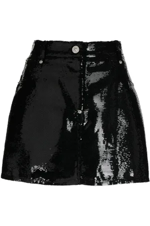 pushBUTTON Patent-finish mini skirt
