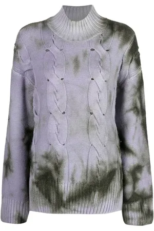 OFF-WHITE Tie-die cable-knit jumper