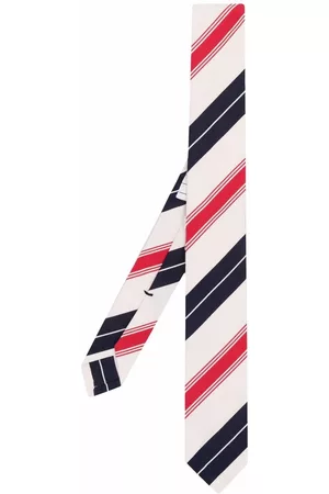 Thom Browne Tartan-stripe silk-blend tie