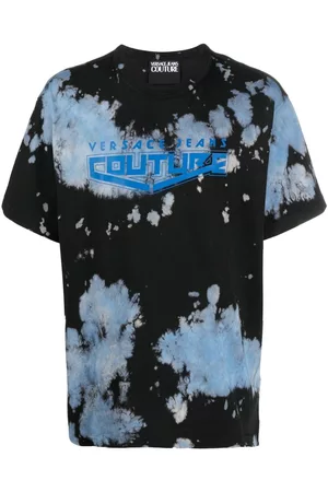 VERSACE Tie-dye logo-print T-shirt