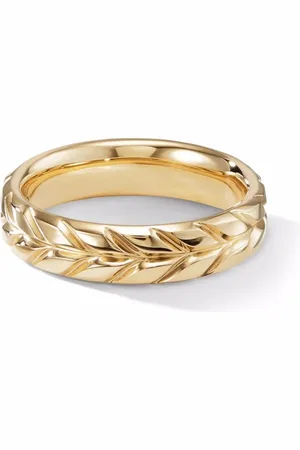 David Yurman 18kt yellow Chevron band ring (6mm)