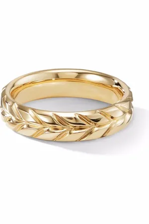 David Yurman 18kt yellow Chevron band ring (6mm)