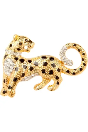 Susan Caplan Embellished leopard brooch