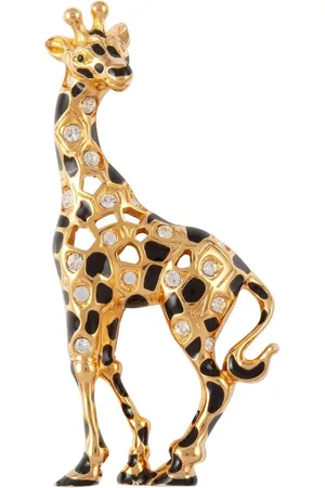 Swarovski 1990s giraffe-motif crystal-embellished brooch