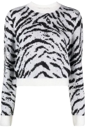 Alessandra Rich Zebra intarsia knitted sweater