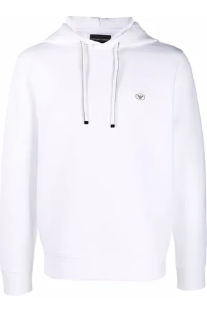 Emporio Armani Long-sleeved logo patch hoodie