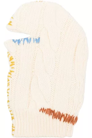 Marni Men Hats - Contrast-stitch cable knit balaclava