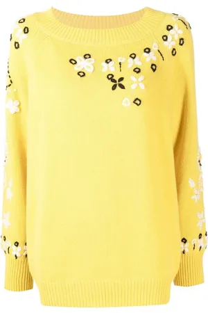 ERMANNO SCERVINO Floral-embroidered wool-cashmere jumper